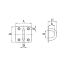 Купить Обушок с прямоугольным основанием Huifeng Rigging HF-6003-8 40х50мм Ø8мм из нержавеющей стали 7ft.ru в интернет магазине Семь Футов
