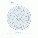 Купить Решетка вентиляционная круглая из латуни Roca 481315 102 мм с заслонкой 7ft.ru в интернет магазине Семь Футов