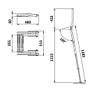 Купить Трап телескопический Easy Up 1185x515x60мм 4 ступени AISI316 раскладывающиеся ручки, Osculati 49.575.04 7ft.ru в интернет магазине Семь Футов