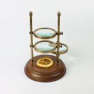 Купить Тройная лупа Nauticalia 5229 250мм поворотная из латуни на деревянной подставке 7ft.ru в интернет магазине Семь Футов