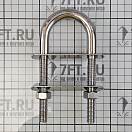 Купить Болт-скоба U-образная Ø14x155мм резьба Ø12мм с двойной зажимной пластиной 100x25мм из нержавеющей стали AISI316, Osculati 39.125.05 7ft.ru в интернет магазине Семь Футов