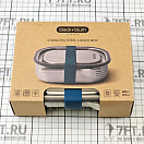 Купить Ланч-бокс Black+blum BAM-SS-S005 600мл из нержавеющей стали с голубым силиконовым ремешком 7ft.ru в интернет магазине Семь Футов