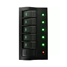 Купить Панель переключателей NEKEKE BP6S/P 180x130x110мм 12/24В со светодиодами 6 клавиш с автоматическими выключателями из черного АБС-пластика в комплекте с индикаторными наклейками 7ft.ru в интернет магазине Семь Футов