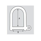 Купить Скоба такелажная подковообразная с пальцем Plastimo 400575 66x38мм Ø20мм 3750/16800кг из нержавеющей стали AISI316 7ft.ru в интернет магазине Семь Футов