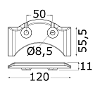 Купить Цинковый анод-пластина Yamaha 6U4-45373-00 120x55.5x11 мм для угловых колонок, Osculati 43.254.60 7ft.ru в интернет магазине Семь Футов
