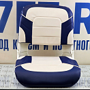 Купить Сиденье складное с подложкой Newstarmarine All Weather High Back Seat 75140WB 460x420x500мм пластмассовое с обивкой из бело-синего винила 7ft.ru в интернет магазине Семь Футов