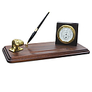 Купить Письменный набор с термометром из полированной латуни и дерева Foresti & Suardi 686.L 7ft.ru в интернет магазине Семь Футов