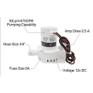 Купить Трюмный насос Johnson Pump First Mate 400 GPH 32-1015-01 12В 2,5А 30л/мин шланг 19мм 115Х100мм 7ft.ru в интернет магазине Семь Футов