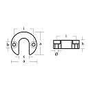 Купить Цинковый анод Tecnoseal 00817 49x49x14мм подковообразный для ПЛМ Mercury Alpha One Gen I, Gen II 7ft.ru в интернет магазине Семь Футов