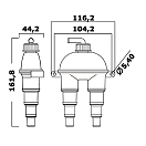 Купить Антисифон 116x161,8x44,2мм под шланг Ø13/19/25/32мм, Osculati 51.367.00 7ft.ru в интернет магазине Семь Футов