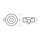 Купить Алюминиевый анод Tecnoseal 01251AL Ø24x7мм кольцевой для четырехтактных лодочных моторов Tohatsu MFS 8-30лс 7ft.ru в интернет магазине Семь Футов