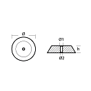Купить Цинковый анод Tecnoseal 02523 Ø98x25мм дисковый для двигателей Hamilton Jet HJ273 7ft.ru в интернет магазине Семь Футов