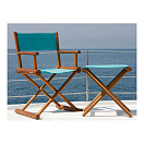 Купить Складной стул Marine Business 63011TU 520x480x900мм из тика и бирюзовой олефиновой ткани 7ft.ru в интернет магазине Семь Футов