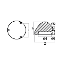 Купить Цинковый анод Tecnoseal Max Prop 00487 Ø60x40мм с 3 отверстиями для гребного винта 7ft.ru в интернет магазине Семь Футов