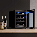 Купить Винный шкаф термоэлектрический Libhof Amateur AX-12 Black 340х500х475мм на 12 бутылок черный с синей подсветкой 7ft.ru в интернет магазине Семь Футов