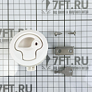 Купить Возвратная ручка для открывания люков пайола на пружине с замком Ø61,4x38,8мм вырез Ø49,6мм 7мм-18мм из белого полиамида, Osculati 38.147.20 7ft.ru в интернет магазине Семь Футов