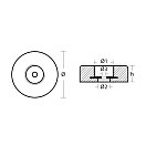 Купить Цинковый анод Tecnoseal 00154C Ø120x35мм дисковый с латунным болтом, прокладкой и заглушкой для кормы 7ft.ru в интернет магазине Семь Футов
