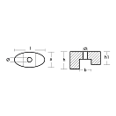 Купить Цинковый овальный анод Tecnoseal 03502 41x20x24мм для подруливающего устройства Vetus KW3 7ft.ru в интернет магазине Семь Футов