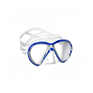 Купить Маска для дайвинга из бисиликона для широких лиц Mares X-VU LiquidSkin Sunrise 411041 прозрачно-белый/синий 7ft.ru в интернет магазине Семь Футов