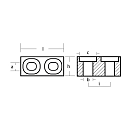 Купить Цинковый анод Tecnoseal 01105 48x24мм прямоугольный для двигателей Yamaha 115-200лс 7ft.ru в интернет магазине Семь Футов