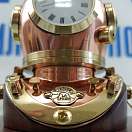 Купить Часы "Водолазный шлем" Nauticalia 7012 100мм из латуни и меди с деревянным основанием 7ft.ru в интернет магазине Семь Футов