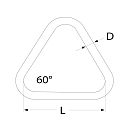 Купить Кольцо треугольной формы Haice 4647* 5х30мм из нержавеющей стали AISI316 7ft.ru в интернет магазине Семь Футов