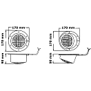 Купить Светильник подводный наклонный 24В 50Вт Ø170x90мм в герметичном корпусе из белого АБС-пластика для транцевых площадок, Osculati 13.256.24 7ft.ru в интернет магазине Семь Футов