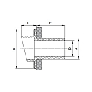 Купить Транцевый выхлопной патрубок Vetus TRC45R Ø58x125мм фланец Ø114x2мм из EPDM-резины и нержавеющей стали AISI316 для шлангов Ø45мм 7ft.ru в интернет магазине Семь Футов