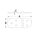 Купить Петля овальная несимметричная дверная Haice 191907401 125x39,5x4мм из нержавеющей стали AISI 316 7ft.ru в интернет магазине Семь Футов
