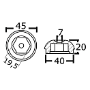 Купить Цинковый анод кормовых/носовых винтов 50x50x20мм 0,11 кг для Side-Power (Sleipner), Osculati 43.070.22 7ft.ru в интернет магазине Семь Футов