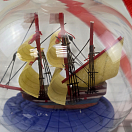 Купить Елочная игрушка парусный корабль в шаре Nauticalia 15201 Ø70мм из стекла 7ft.ru в интернет магазине Семь Футов