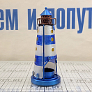 Купить Подсвечник "Маяк" Nauticalia 55174 180мм синий/белый из витражного стекла и металла 7ft.ru в интернет магазине Семь Футов