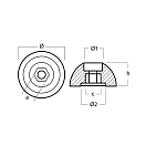 Купить Алюминиевый полусферический анод Tecnoseal 03609AL Ø38x19мм для подруливающего устройства Quick BTQ110 7ft.ru в интернет магазине Семь Футов