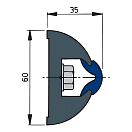 Купить Привальный брус без вставки Vetus V-quipment HARO HARO6035 20м 60x35мм из темно-серого/черного винила 7ft.ru в интернет магазине Семь Футов