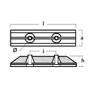 Купить Цинковый анод Tecnoseal 01159 187x46x32мм пластинчатый для кормового привода двигателей Yamaha Hydra 7ft.ru в интернет магазине Семь Футов