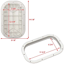 Купить Люк инспекционный прямоугольный HMG Innovative Access Plate 505-055 229x356мм вырез 183x310мм из белого пластика 7ft.ru в интернет магазине Семь Футов