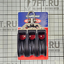 Купить Блок трёхшкивный Ronstan RF40300 шкив Ø40мм 600/1400кг для троса Ø10мм шарикоподшипниковый с вертлюгом и скобой серебристый/чёрный 7ft.ru в интернет магазине Семь Футов