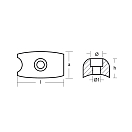 Купить Цинковый анод Tecnoseal 01055 37x22x14мм прямоугольный для подруливающего устройства Sidepower 7ft.ru в интернет магазине Семь Футов