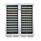 Купить Винный шкаф двухзонный отдельностоящий Libhof Sommelier SED-254 Silver 1190х695х1400мм на 254 бутылки серебристый с двумя дверцами 7ft.ru в интернет магазине Семь Футов