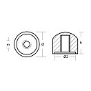 Купить Цинковый анод Tecnoseal 00807 Ø31x30мм полусферический для приводов двигателя Mercruiser Alpha One и Bravo One 7ft.ru в интернет магазине Семь Футов