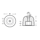 Купить Цинковый шестиугольный анод Tecnoseal 03508 Ø50x41мм для гребных винтов Vetus KGF220 7ft.ru в интернет магазине Семь Футов