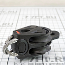 Купить Блок двухшкивный с обушком и гибкой петлей Dyneema Ronstan Orbit Blocks™ серия 40 RF45211 Ø40мм 500/1000кг для троса Ø9мм из черного нейлона 7ft.ru в интернет магазине Семь Футов