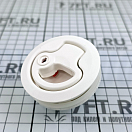 Купить Возвратная ручка для открывания люков пайола на пружине с замком Ø61,4x38,8мм вырез Ø49,6мм 7мм-18мм из белого полиамида, Osculati 38.147.20 7ft.ru в интернет магазине Семь Футов