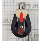 Купить Блок одношкивный Ronstan серия 40 ВВ RF40100 40мм 350-1000кг для троса 10мм шарикоподшипниковый с вертлюгом и скобой серебристый/черный 7ft.ru в интернет магазине Семь Футов