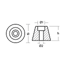 Купить Цинковый анод Tecnoseal 00730 Ø26x20мм конический для трехлопастных гребных винтов Volvo Penta 4-6лс 7ft.ru в интернет магазине Семь Футов