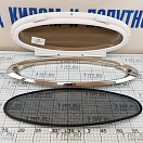Купить Иллюминатор открывающийся овальный HMG JB Elliptical Port Light 593-518-05-02-02-1.00 220x553мм отделка из белого пластика в комплекте с кольцом из нержавеющей стали и москитной сеткой 7ft.ru в интернет магазине Семь Футов