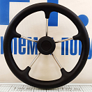 Купить Рулевое колесо Ultraflex 39442D V70B Ø350мм "Кожа каймана" из чёрного ПВХ и нержавеющей стали AISI316 7ft.ru в интернет магазине Семь Футов
