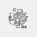 Купить Импеллер помпы охлаждения двигателей CEF 166 Ø56,6/12,8x19,8мм 12 лопастей из чёрного неопрена посадка шпонка, Osculati 16.194.49 7ft.ru в интернет магазине Семь Футов