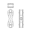 Купить Блок сдвоенный одношкивный шарикоподшипниковый Ronstan RF20281 20/20 мм 250-550 кг для троса 6 мм 7ft.ru в интернет магазине Семь Футов