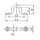 Купить Обушок накладной Huifeng Rigging HF-6017-6 Ø6мм 60x22мм из нержавеющей стали AISI316 7ft.ru в интернет магазине Семь Футов